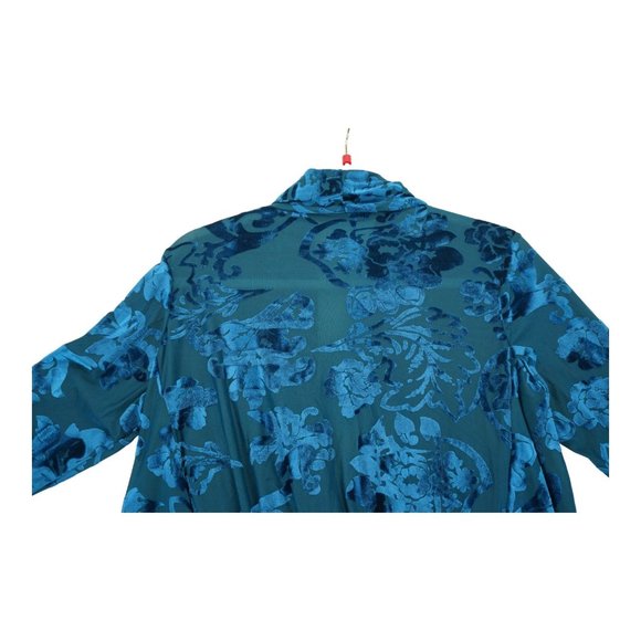 VT Lux Women's Long Sleeve Shirt Small Floral Open Front Sheer‎ Wrap Drape - Picture 8 of 9